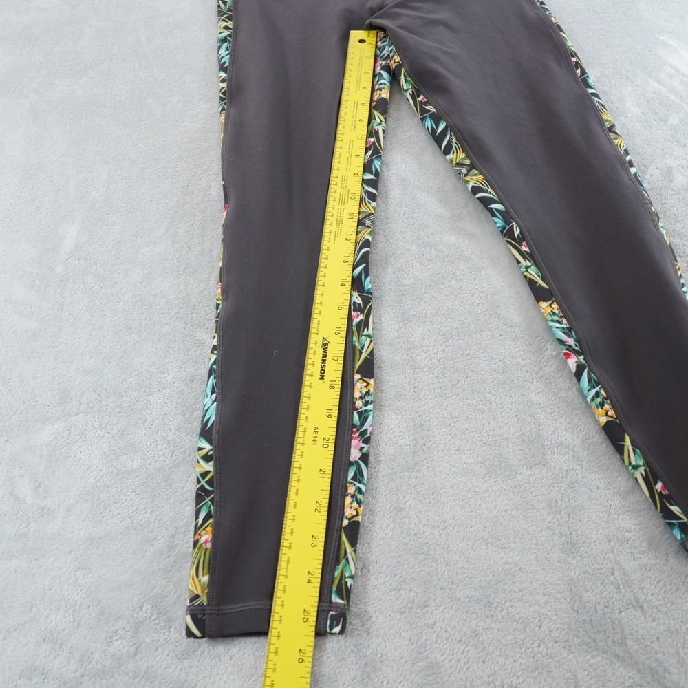 Johnny Was Leggings Womens M Gray Tropical Floral Boho Stripe Fitted Athetic - Picture 5 of 11
